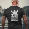 Father Forgive Me These Gains Jesus Workout Weightlifting Mens Back Print T-shirt Gifts for Old Men