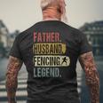 Father Husband Fencing Legend Fencing Dad Father's Day Men's T-shirt Back Print Gifts for Old Men