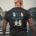 Fathers-Bluey-Dad-Mum Love Father's Day Kids Mens Back Print T-shirt Gifts for Old Men
