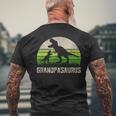 Fathers Day Grandpa Grandpasaurus Dinosaur 1 Kid Rawr Mens Back Print T-shirt Gifts for Old Men