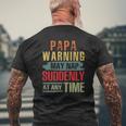 Father’S Day Papa Warning May Nap Suddenly At Any Time Vintage Mens Back Print T-shirt Gifts for Old Men