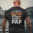 My Favorite Basketball Player Calls Me Pap Mens Back Print T-shirt Gifts for Old Men