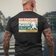 My Favorite Hockey Player Calls Me Papa Father's Day Mens Back Print T-shirt Gifts for Old Men
