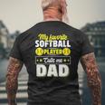My Favorite Softball Player Calls Me Dad Cute Mens Back Print T-shirt Gifts for Old Men
