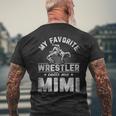 My Favorite Wrestler Calls Me Mimi Mother's Day Men's T-shirt Back Print Gifts for Old Men