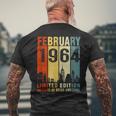 February 1964 59 Years Of Being Awesome Vintage Mens Back Print T-shirt Gifts for Old Men
