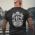 February 1974 50 Years Of Being Awesome 50Th Birthday Men's T-shirt Back Print Gifts for Old Men