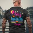 Feliz Cumpleanos Amiga-Feliz Cumpleaños Amiga Español Camiseta Hombre Estampado Espalda Regalos para ancianos