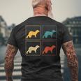 Ferret Lover Retro Weasel Vintage Men's T-shirt Back Print Gifts for Old Men