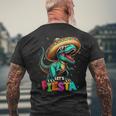 Lets Fiesta DinosaurRex Cinco De Mayo Mexican Party Men's T-shirt Back Print Gifts for Old Men