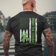 Fight The Stigma Mental Health Awareness Green Ribbon Men's T-shirt Back Print Gifts for Old Men