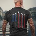 Fighter Jet Airplane Usa Flag 4Th Of July Patriotic Men's T-shirt Back Print Gifts for Old Men