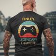 Finley Name Personalised Legendary Gamer Men's T-shirt Back Print Gifts for Old Men