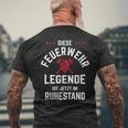 Fire Brigade Legend Is Im Ruhestand Rentner Fire Brigade T-Shirt mit Rückendruck Geschenke für alte Männer