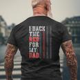 Firefighter Dad Daughter Son Support Flag Red Zip Mens Back Print T-shirt Gifts for Old Men