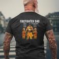 Firefighter Dad Son's First Hero Daughter's First Love Mens Back Print T-shirt Gifts for Old Men
