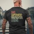 Firefighter Dad Superhero Legend Vintage Mens Back Print T-shirt Gifts for Old Men