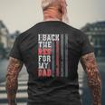 Firefighter For Daughter Son Support Dad Thin Red Line Mens Back Print T-shirt Gifts for Old Men
