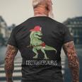 Firefighter Saurus Men's T-shirt Back Print Gifts for Old Men