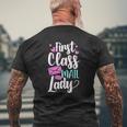 First Class Mail Lady Postal Worker Mail Carrier Mens Back Print T-shirt Gifts for Old Men