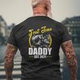 First Time Daddy New Dad Est 2022 Father's Day Mens Back Print T-shirt Gifts for Old Men