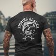 Fishing Alaska Salmon Reel Fisher Ice Men's T-shirt Back Print Gifts for Old Men