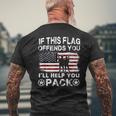 If This Flag Offends You I'll Help You Pack Veteran Men's T-shirt Back Print Gifts for Old Men