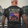If This Flag Offends You I'll Help You Us Flag Veterans Day Men's T-shirt Back Print Gifts for Old Men
