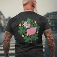 Flamingo St Patrick Day Pink Bird Lover Men's T-shirt Back Print Gifts for Old Men