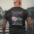 Flamingos We Are More Than Just Camping Friends We Are Like A Really Small Gang Mens Back Print T-shirt Gifts for Old Men