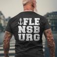 Flensburger Förde Flensburg Anchor T-Shirt mit Rückendruck Geschenke für alte Männer