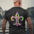 Fleur De Lis Mardi Gras Symbol Carnival Costume Party Men's T-shirt Back Print Gifts for Old Men