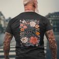Floral He Is Risen He Is Not Here Just As He Said Men's T-shirt Back Print Gifts for Old Men