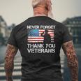 Never Forget Thank You Veterans Veterans Day Usa Flag Mens Back Print T-shirt Gifts for Old Men
