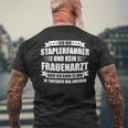 Forklift Trucker Warehouse Logistics Forklift Driver T-Shirt mit Rückendruck Geschenke für alte Männer