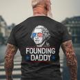 Founding Daddy George-Washington 4Th Of July Men's T-shirt Back Print Gifts for Old Men