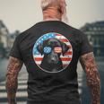 Fourth Of July Dog American Flag July 4Th Labrador Retriever Men's T-shirt Back Print Gifts for Old Men