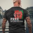 Free Afghanistan Afghan Flag United State Veteran Support Men's T-shirt Back Print Gifts for Old Men