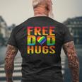 Free Dad Hugs Lgbtq Gay Pride Parades Rainbow For Dad Mens Back Print T-shirt Gifts for Old Men