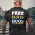 Free Dad Hugs Rainbow Lgbt Pride Father's Day Mens Back Print T-shirt Gifts for Old Men