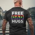 Free Dad Hugs Rainbow Lgbt Pride Fathers Day Mens Back Print T-shirt Gifts for Old Men