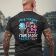 Free Throws Or Pink Bows Daddy Loves You Gender Reveal Mens Back Print T-shirt Gifts for Old Men