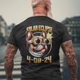 French Bulldog Wearing Solar Eclipse Glasses 2024 Men's T-shirt Back Print Gifts for Old Men
