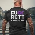 Fuck Rett Syndrome Awareness Purple Ribbon Warrior Fighter Men's T-shirt Back Print Gifts for Old Men