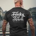 Funky Town Fort Worth Tx Script With Details Men's T-shirt Back Print Gifts for Old Men
