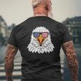 4Th Of July Eagle Patriotic American Flag Cute Eagle Mens Back Print T-shirt Gifts for Old Men