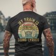 & Cool Music Lover Life My Brain Is 80 Song Lyrics Men's T-shirt Back Print Gifts for Old Men