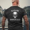Badass Bonus Dad Step Dad Stepdad Stepfather Mens Back Print T-shirt Gifts for Old Men