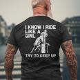 Barrel Racing For Women Rodeo Horse Racer Girl Men's T-shirt Back Print Gifts for Old Men