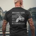 Beard Awesome Dad Beard Tattoos And Motorcycles Mens Back Print T-shirt Gifts for Old Men